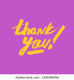 Vector illustration concept of Thank you phrase word illustration on colorful rainbow background