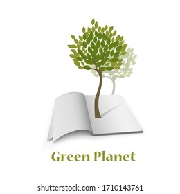 Vector illustration concept tree and book.