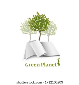 Vector illustration concept tree and book.
