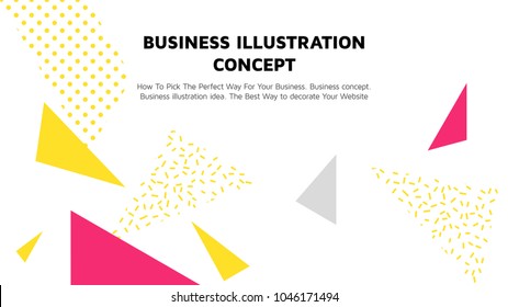 Vector illustration concept with universal abstract shapes, text for website design and development, app, responsive, programming, seo, maintenance, banner. Landing page template