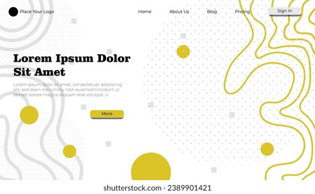 Vector illustration concept with universal abstract shapes, text for website design and development, app, responsive, programming, seo, maintenance, banner. Landing page template
