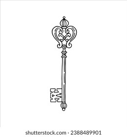 vector illustration of concept vintage key