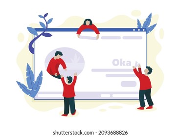 Vektorgrafik-Konzept des Web-Designs, das über der Falte Web-Ansicht zeigt. Kreatives flaches Design für Webbanner, Business-Präsentation, Marketingmaterial und Online-Werbung.