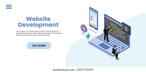 Vector illustration concept of website and app design and development. Creative flat design for web banner, marketing material, business presentation, online advertising.	