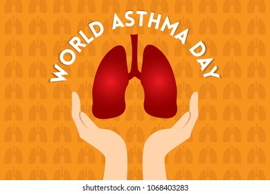 Vector illustration concept for World Asthma Day. Can be used for banner, backgrounds, icon, label, symbol, awareness poster, print and brochure design.