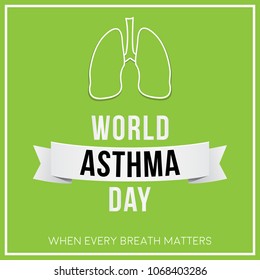 Vector illustration concept for World Asthma Day. Can be used for banner, backgrounds, icon, label, symbol, awareness poster, print and brochure design.