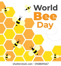 Vector illustration concept of World Bee Day celebration. May 20.