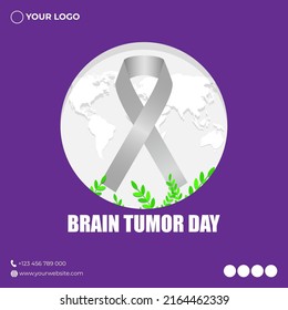 Pancarta del concepto de ilustración vectorial del Día Mundial del Tumor Cerebral