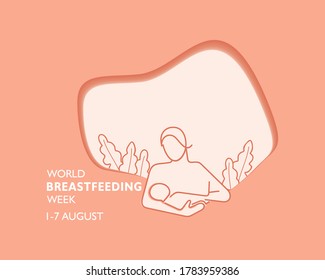 Vector Illustration for the concept of World Breast feeding Week observed in first week of August Month
