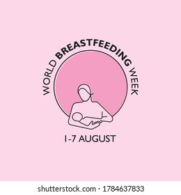 Vector Illustration for the concept of World Breast feeding Week observed in first week of August Month
