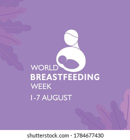 Vector Illustration for the concept of World Breast feeding Week observed in first week of August Month
