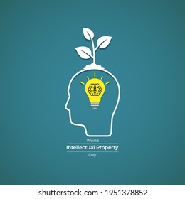 Concepto de ilustración vectorial del Día Mundial de la Propiedad Intelectual, 26 de abril.