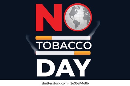Vector Illustration of concept World no tobacco day,  background , greeting card or poster for campaign to stop smoking, May 31st No Smoking Day Awareness,