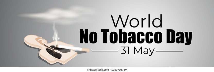 VECTOR ILLUSTRATION OF CONCEPT FOR WORLD NO TOBACCO DAY, ILLUSTRATION IS SHOWING LUNGS FILLED WITH CIGARETTE SMOKE ON SMOKY BACKDROP