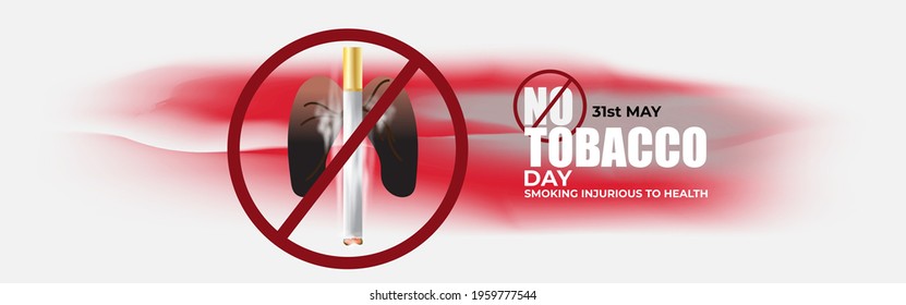 VECTOR ILLUSTRATION OF CONCEPT FOR WORLD NO TOBACCO DAY, ILLUSTRATION IS SHOWING LUNGS FILLED WITH CIGARETTE SMOKE ON SMOKY BACKDROP