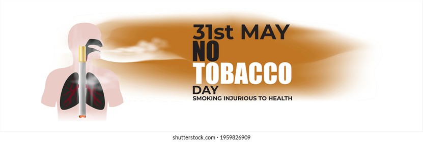 VECTOR ILLUSTRATION OF CONCEPT FOR WORLD NO TOBACCO DAY, ILLUSTRATION IS SHOWING LUNGS FILLED WITH CIGARETTE SMOKE ON SMOKY BACKDROP
