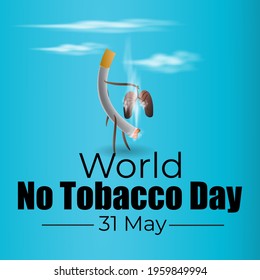 VECTOR ILLUSTRATION OF CONCEPT FOR WORLD NO TOBACCO DAY, ILLUSTRATION IS SHOWING LUNGS FILLED WITH CIGARETTE SMOKE ON SMOKY BACKDROP