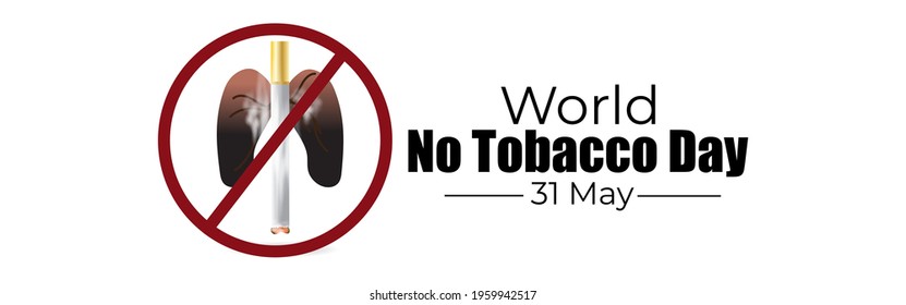 VECTOR ILLUSTRATION OF CONCEPT FOR WORLD NO TOBACCO DAY, ILLUSTRATION IS SHOWING LUNGS FILLED WITH CIGARETTE SMOKE ON SMOKY BACKDROP