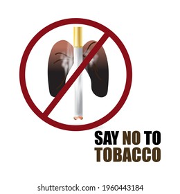 VECTOR ILLUSTRATION OF CONCEPT FOR WORLD NO TOBACCO DAY, ILLUSTRATION IS SHOWING LUNGS FILLED WITH CIGARETTE SMOKE ON SMOKY BACKDROP