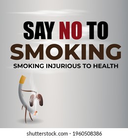 VECTOR ILLUSTRATION OF CONCEPT FOR WORLD NO TOBACCO DAY, ILLUSTRATION IS SHOWING LUNGS FILLED WITH CIGARETTE SMOKE ON SMOKY BACKDROP