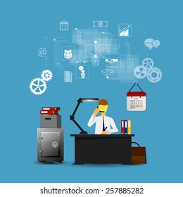 Vector Illustration concepts control payment, financial analytics, online banking