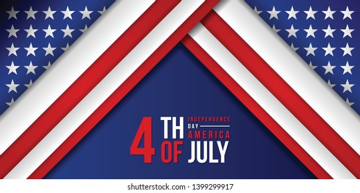 Vector illustration concepts of design background template for USA Independence day celebration