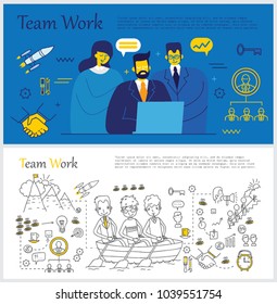 Vector illustration concepts of Team work for website or infographics.