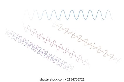 Vector Illustration Of A Conceptual 3D Isometric Wave Liens Which Are Represented In Real And Imaginary Planes