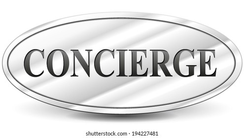 Vector Illustration Of Concierge Sign On White Background