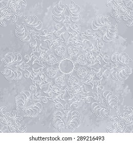 Vector illustration. Concise and elegant pattern. Monogram on the dark background