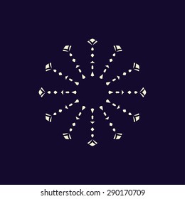 Vector illustration. Concise and elegant pattern. Monogram on the dark background