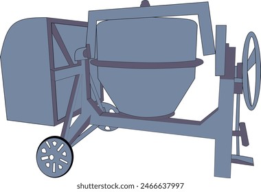 vector illustration concrete mixer machine