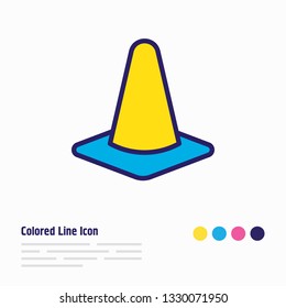 Vector illustration of cone icon colored line. Beautiful emergency element also can be used as obstacle icon element.