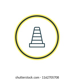 Vector illustration of cone icon line. Beautiful navigation element also can be used as caution icon element.