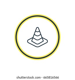 Vector Illustration Of Cone Outline. Beautiful Construction Element Also Can Be Used As Caution Element.