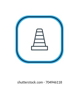 Vector Illustration Of Cone Outline. Beautiful Direction Element Also Can Be Used As Caution Element.