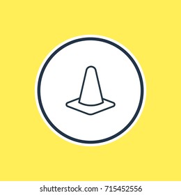 Vector Illustration Of Cone Outline. Beautiful Extra Element Also Can Be Used As Taper Element.