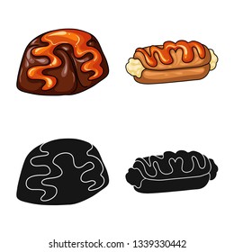 Vector illustration of confectionery and culinary icon. Set of confectionery and product stock symbol for web.