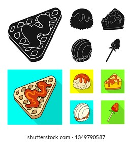 Vector illustration of confectionery and culinary icon. Set of confectionery and product stock symbol for web.