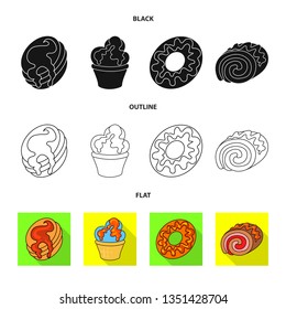 Vector illustration of confectionery and culinary icon. Collection of confectionery and product stock symbol for web.