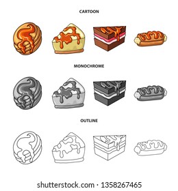 Vector illustration of confectionery and culinary icon. Set of confectionery and product stock vector illustration.