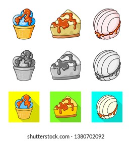 Vector illustration of confectionery and culinary icon. Set of confectionery and product vector icon for stock.