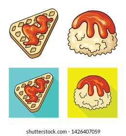 Vector illustration of confectionery and culinary icon. Collection of confectionery and product stock vector illustration.