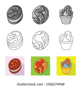 Vector illustration of confectionery and culinary icon. Set of confectionery and product stock vector illustration.