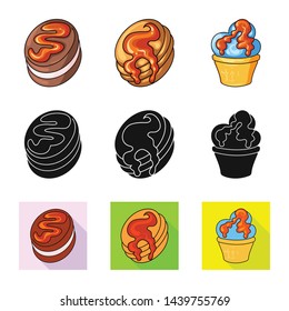 Vector illustration of confectionery and culinary icon. Set of confectionery and product stock vector illustration.