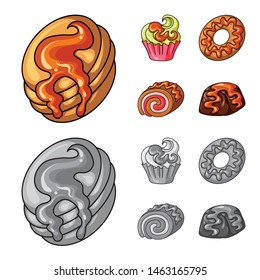 Vector illustration of confectionery and culinary icon. Collection of confectionery and product stock vector illustration.