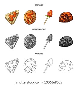 Vector illustration of confectionery and culinary logo. Set of confectionery and product vector icon for stock.