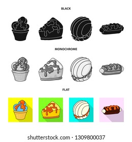 Vector illustration of confectionery and culinary logo. Set of confectionery and product stock symbol for web.