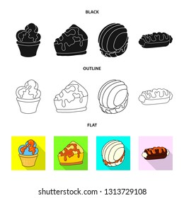Vector illustration of confectionery and culinary logo. Collection of confectionery and product vector icon for stock.
