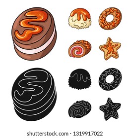 Vector illustration of confectionery and culinary logo. Collection of confectionery and product stock vector illustration.
